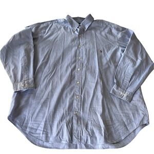 Vintage Polo Ralph Lauren Shirt 18 34/35 XL Blue Oxford MIHK Made in Hong Kong